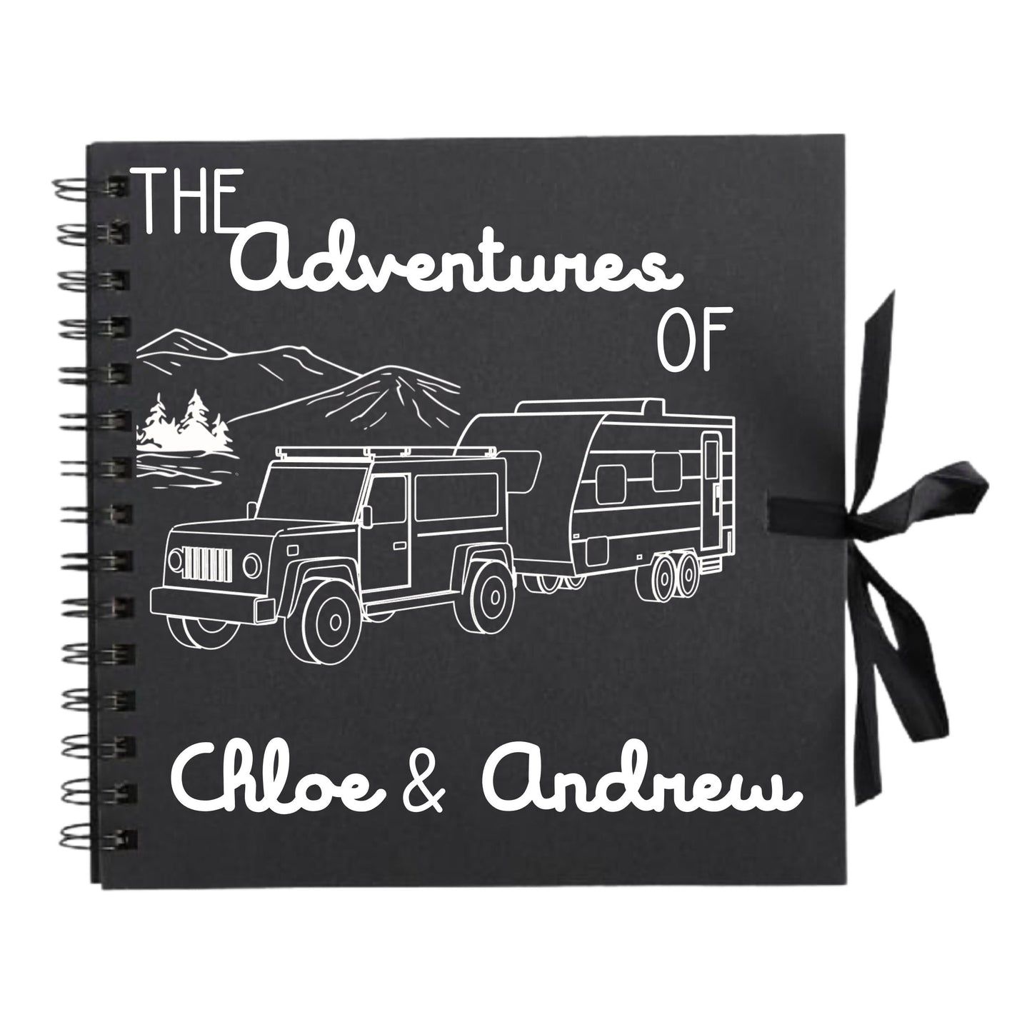 Personalised Caravan Travel Scrapbook | Custom Adventure Journal | Couples Road Trip Photo Album | 20.3 x 20.3cm | 8 x 8 Inch |