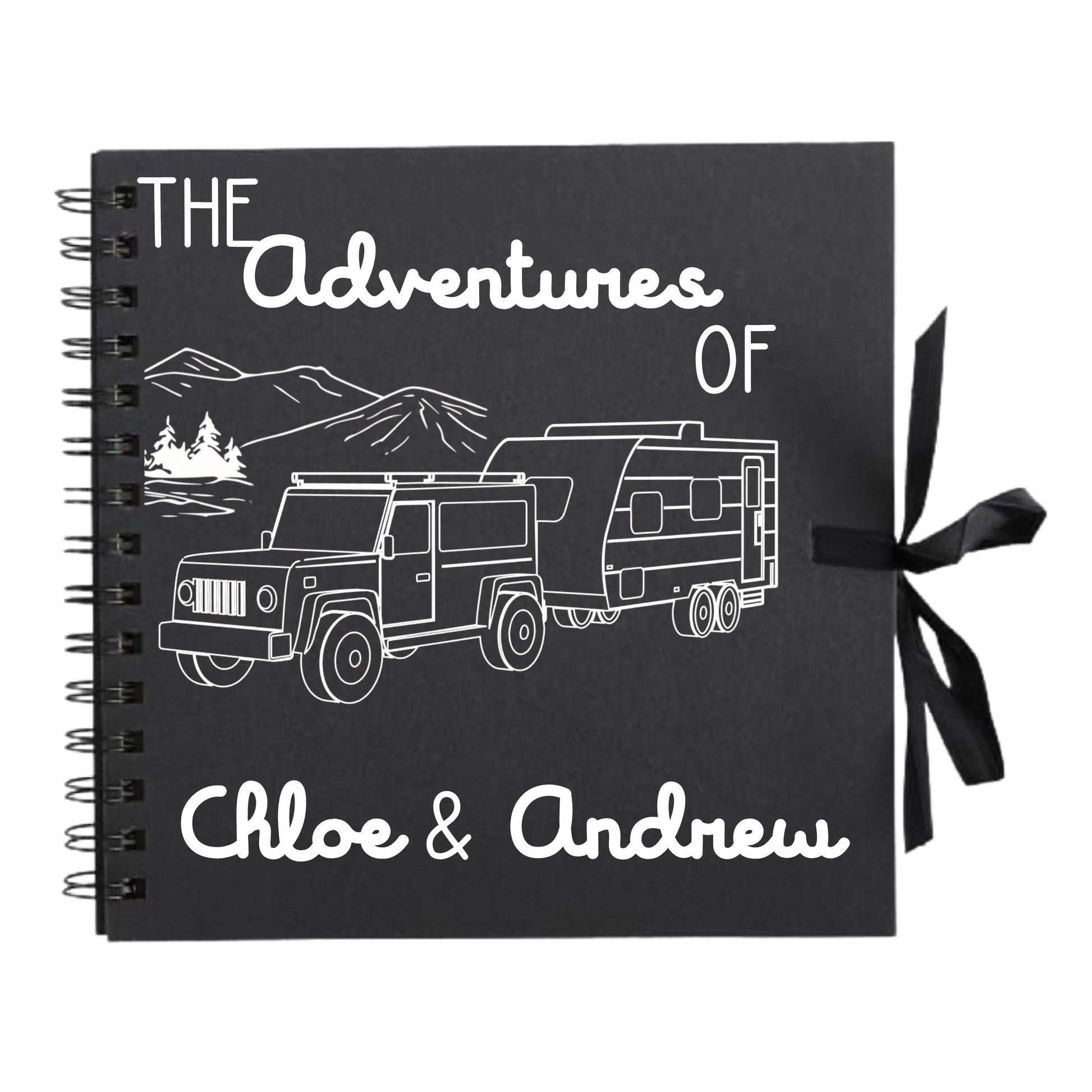 Personalised Caravan Travel Scrapbook | Custom Adventure Journal | Couples Road Trip Photo Album | 20.3 x 20.3cm | 8 x 8 Inch |