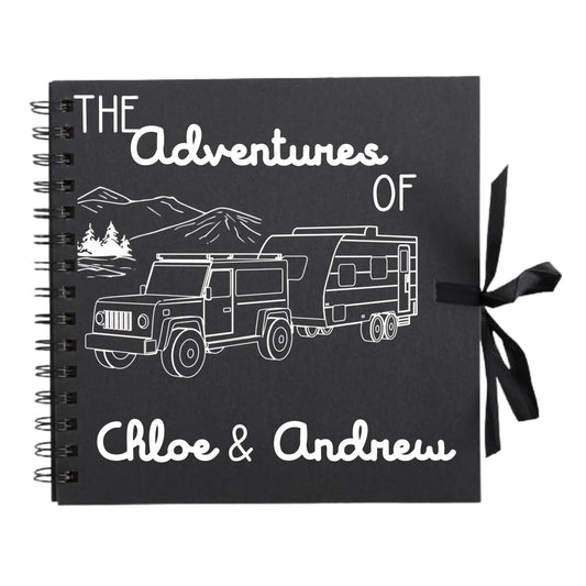Personalised Caravan Travel Scrapbook | Custom Adventure Journal | Couples Road Trip Photo Album | 20.3 x 20.3cm | 8 x 8 Inch |