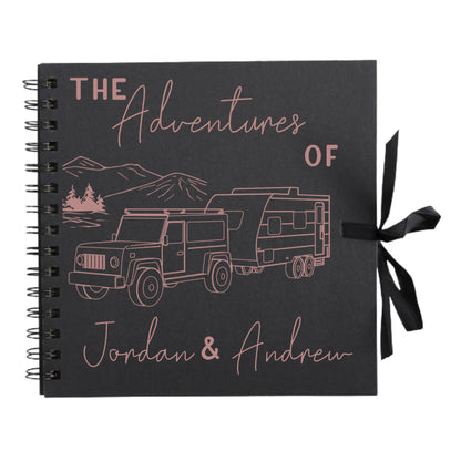 Personalised Caravan Travel Scrapbook | Custom Adventure Journal | Couples Road Trip Photo Album | 20.3 x 20.3cm | 8 x 8 Inch |