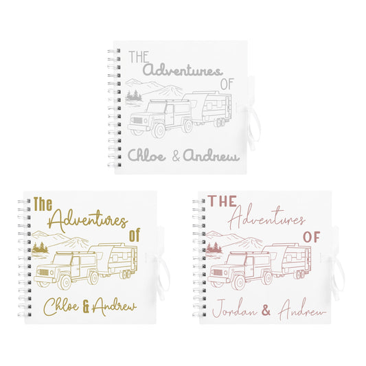 Personalised Caravan Travel Scrapbook | Custom Adventure Journal | Couples Road Trip Photo Album | 20.3 x 20.3cm | 8 x 8 Inch |