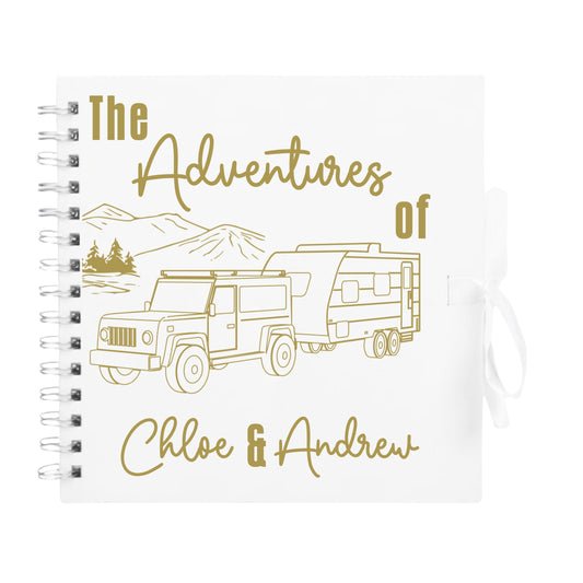 Personalised Caravan Travel Scrapbook | Custom Adventure Journal | Couples Road Trip Photo Album | 20.3 x 20.3cm | 8 x 8 Inch |