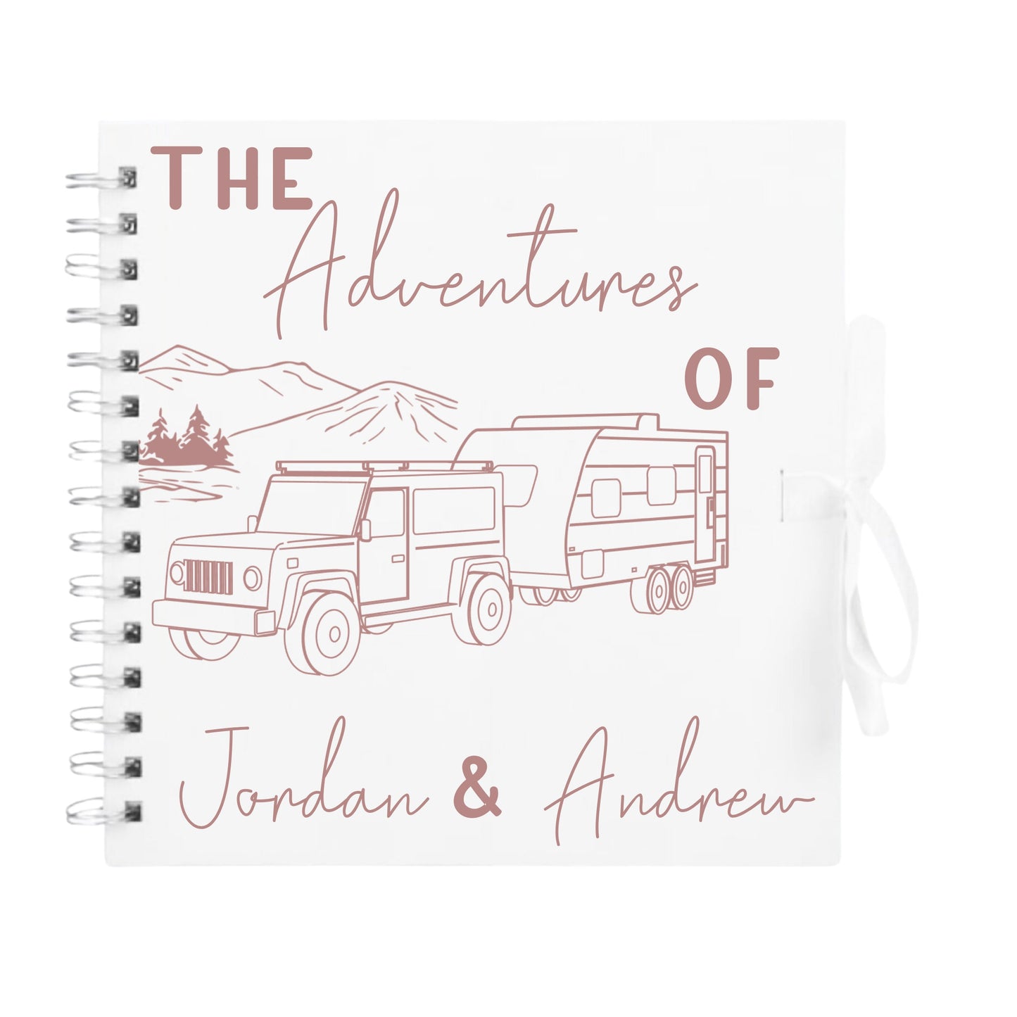 Personalised Caravan Travel Scrapbook | Custom Adventure Journal | Couples Road Trip Photo Album | 20.3 x 20.3cm | 8 x 8 Inch |
