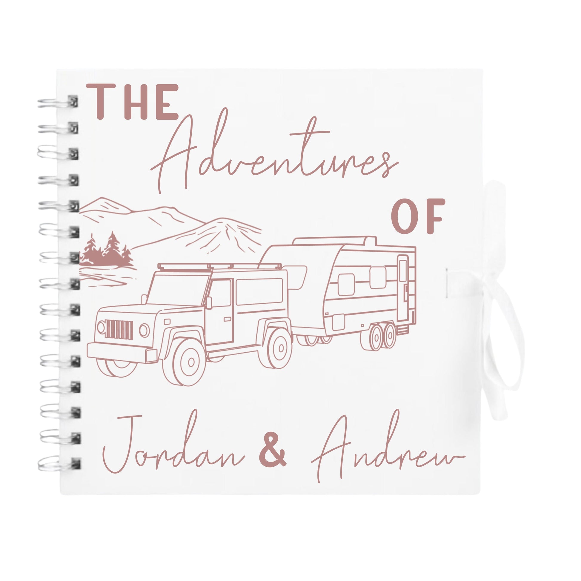 Personalised Caravan Travel Scrapbook | Custom Adventure Journal | Couples Road Trip Photo Album | 20.3 x 20.3cm | 8 x 8 Inch |