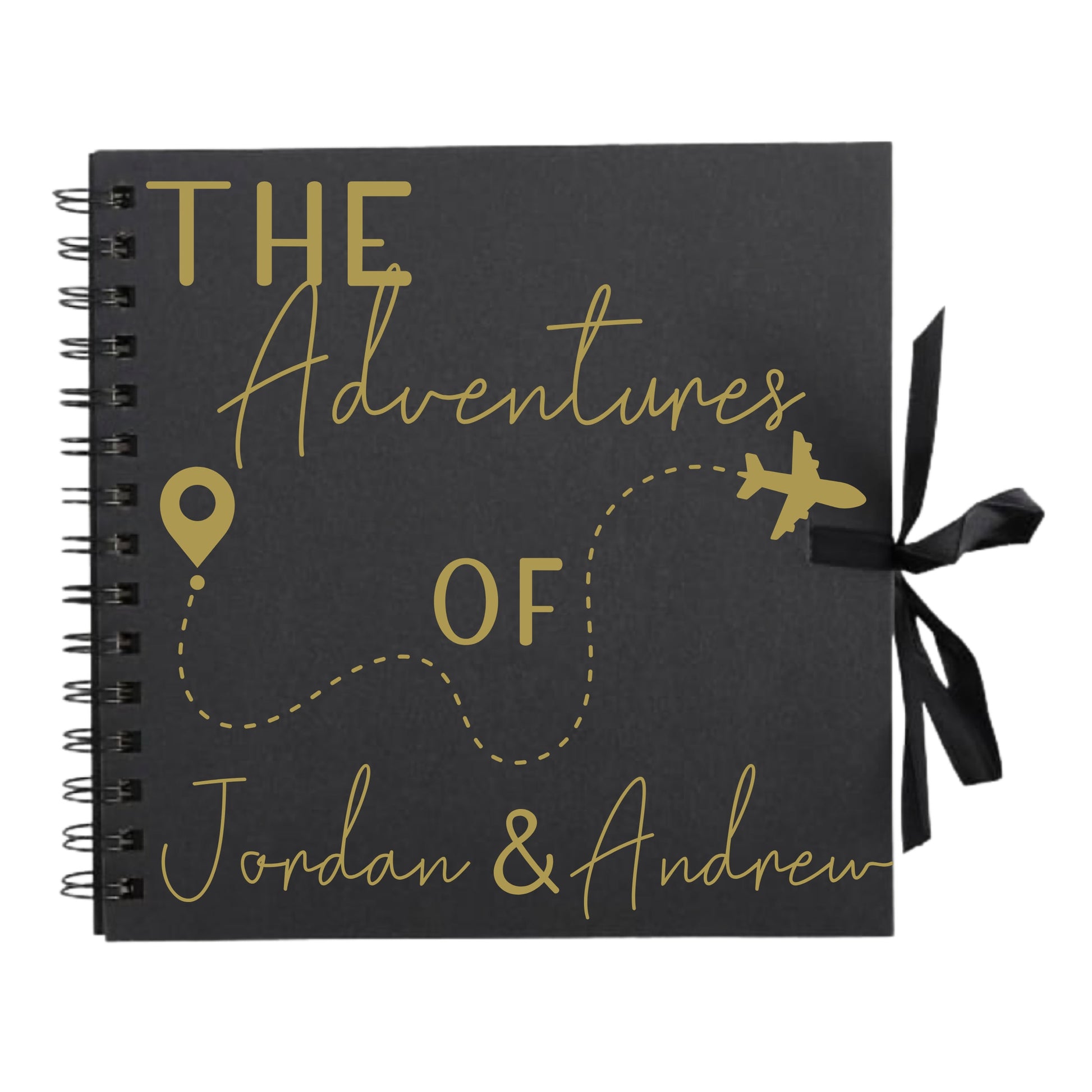 Personalised Travel Scrapbook | Custom Plane Adventure Journal | Holiday Photo Album Gift for Couples | 20.3 x 20.3cm | 8 x 8 Inch |