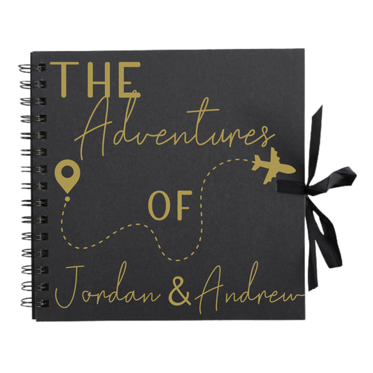 Personalised Travel Scrapbook | Custom Plane Adventure Journal | Holiday Photo Album Gift for Couples | 20.3 x 20.3cm | 8 x 8 Inch |