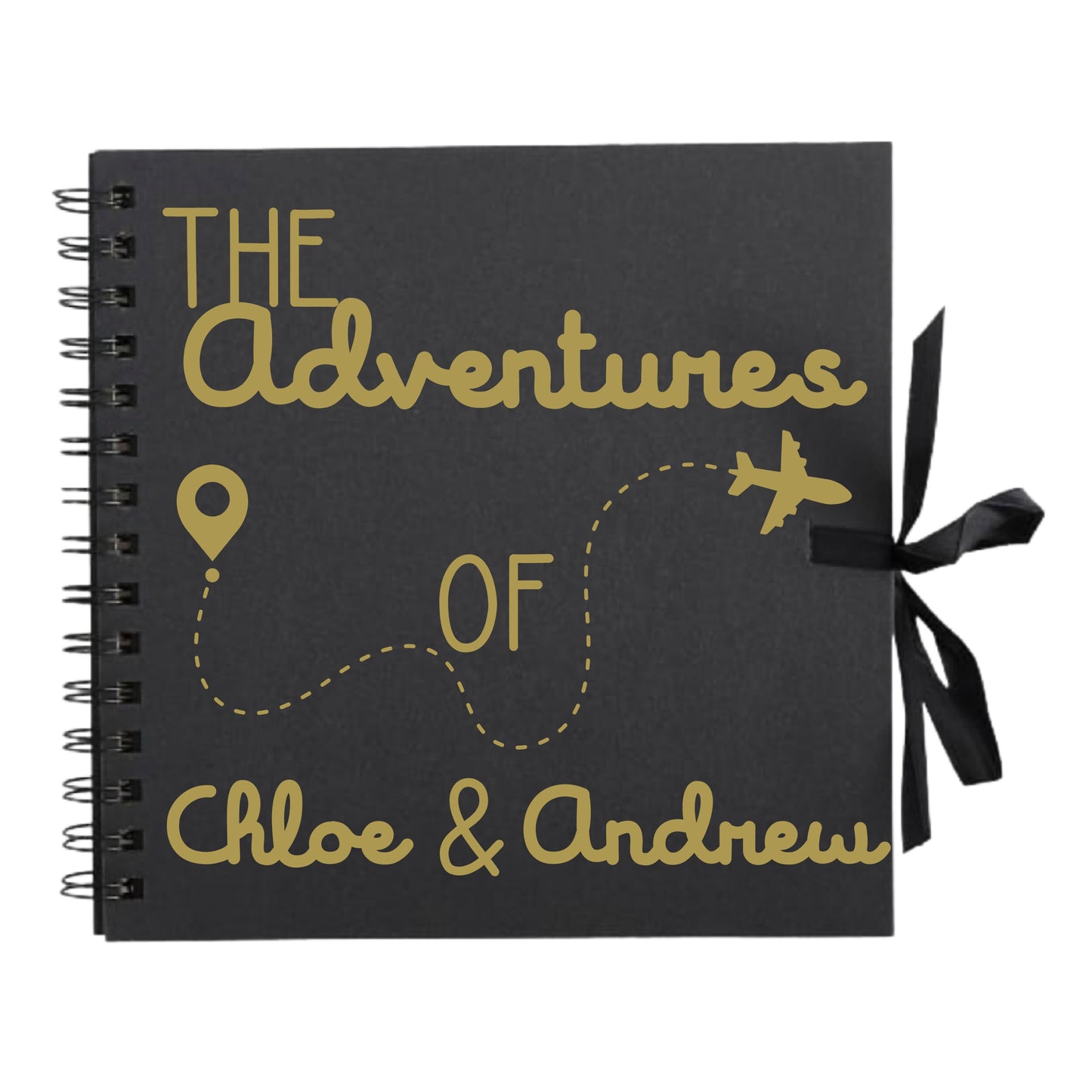 Personalised Travel Scrapbook | Custom Plane Adventure Journal | Holiday Photo Album Gift for Couples | 20.3 x 20.3cm | 8 x 8 Inch |