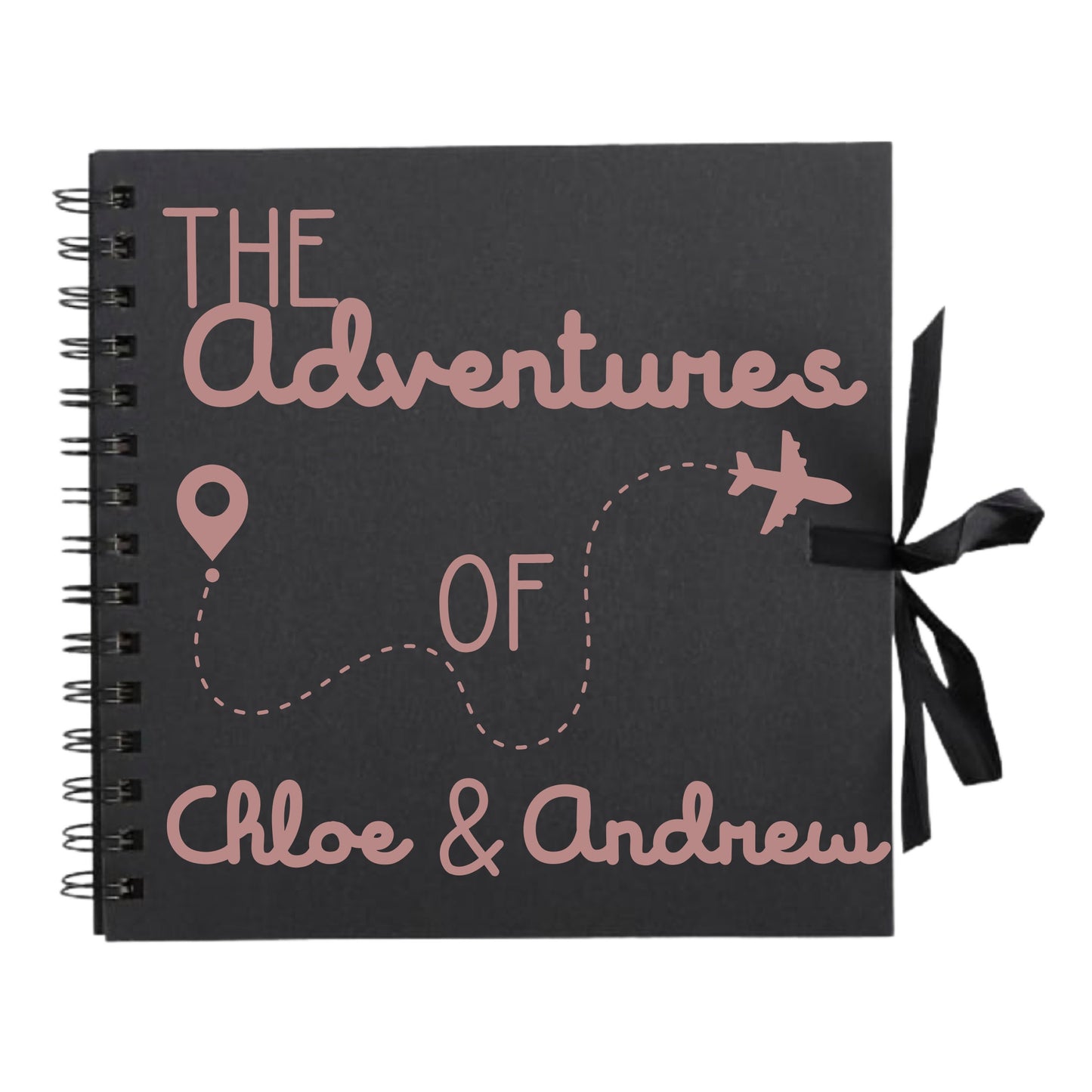 Personalised Travel Scrapbook | Custom Plane Adventure Journal | Holiday Photo Album Gift for Couples | 20.3 x 20.3cm | 8 x 8 Inch |