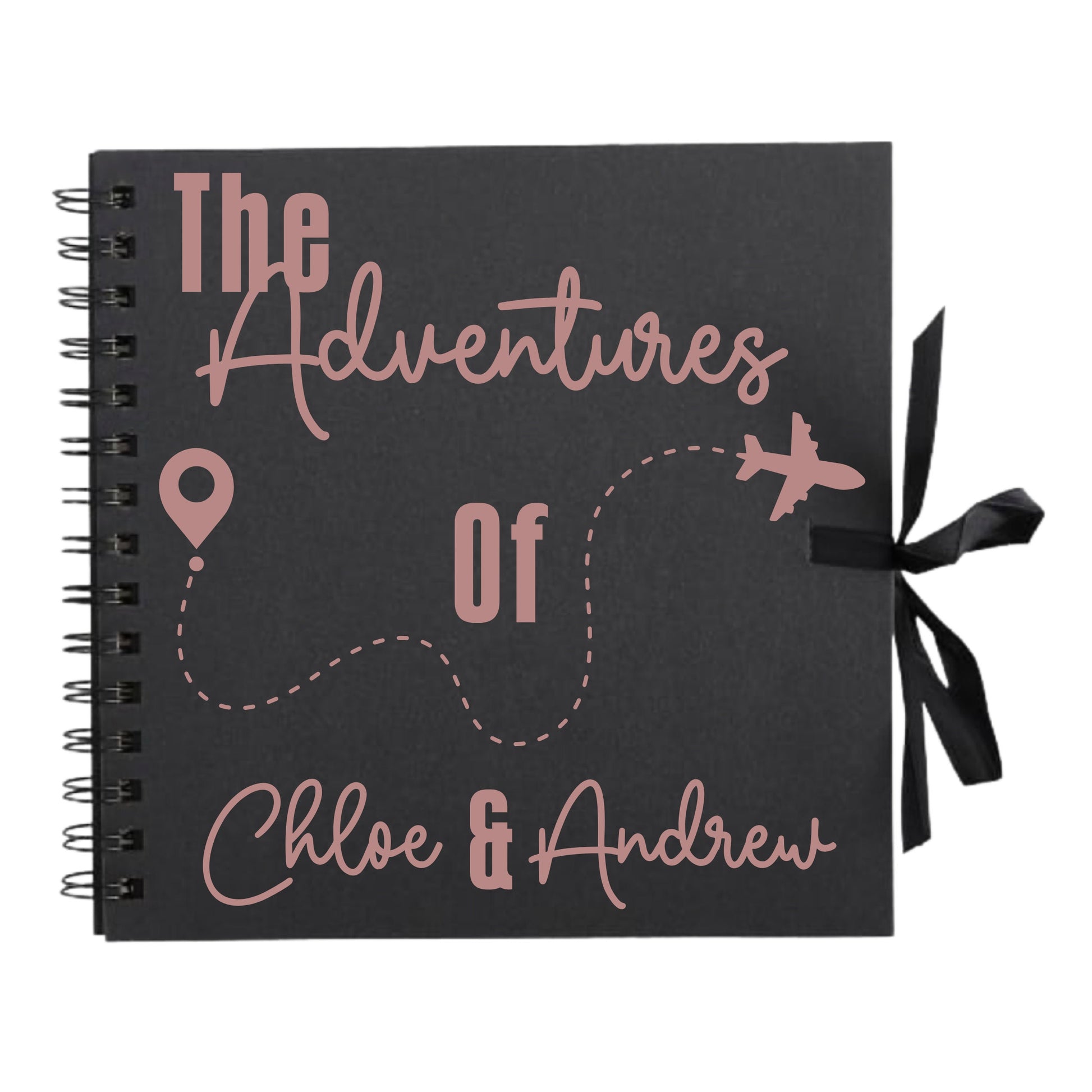 Personalised Travel Scrapbook | Custom Plane Adventure Journal | Holiday Photo Album Gift for Couples | 20.3 x 20.3cm | 8 x 8 Inch |