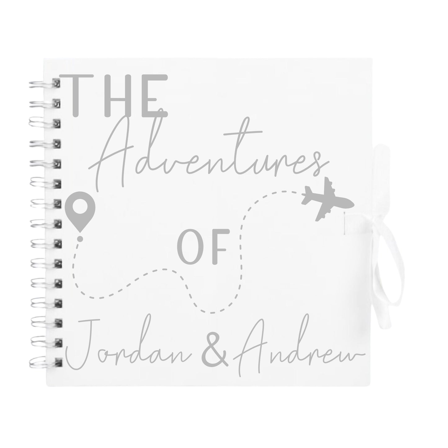 Personalised Travel Scrapbook | Custom Plane Adventure Journal | Holiday Photo Album Gift for Couples | 20.3 x 20.3cm | 8 x 8 Inch |
