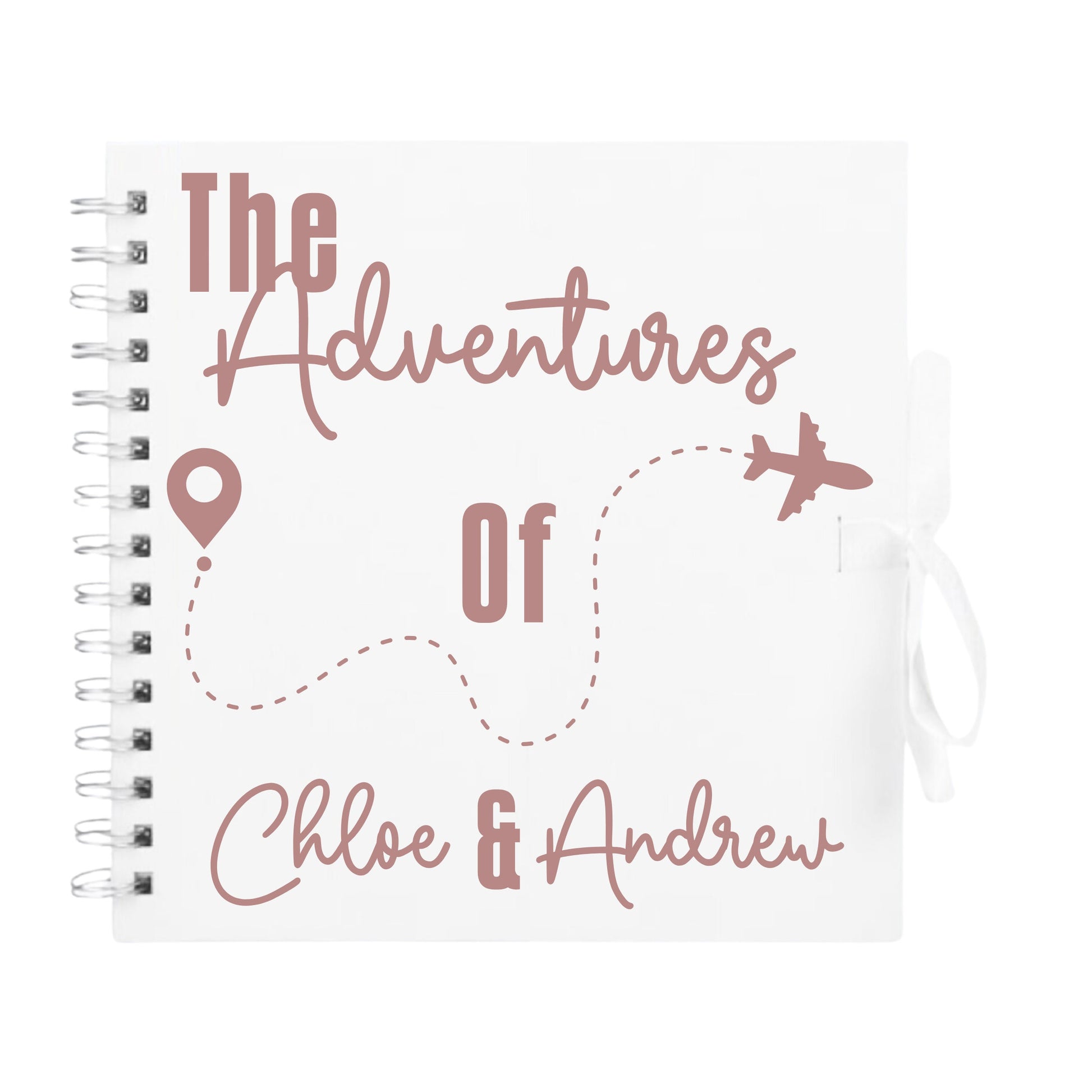 Personalised Travel Scrapbook | Custom Plane Adventure Journal | Holiday Photo Album Gift for Couples | 20.3 x 20.3cm | 8 x 8 Inch |