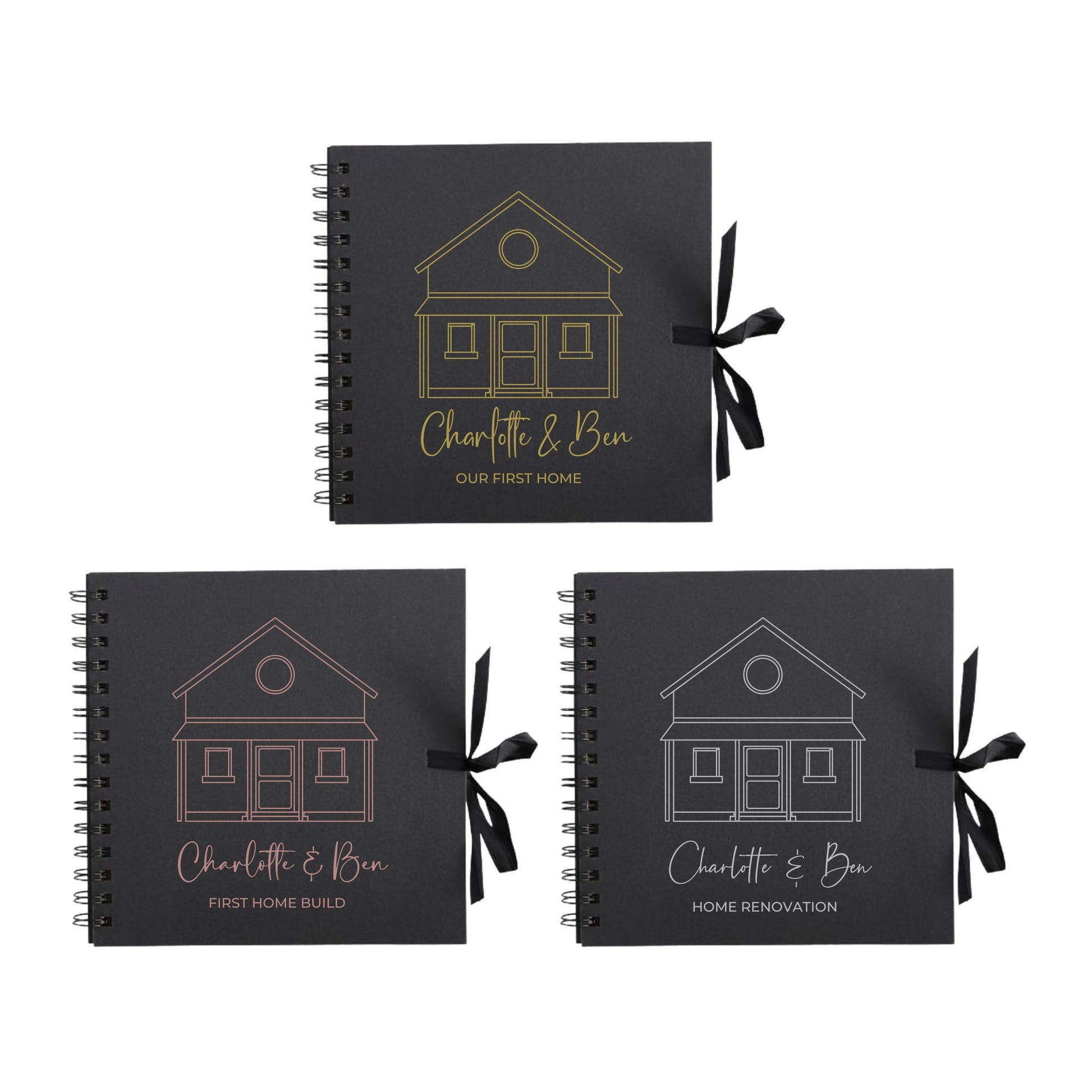 Personalised New Home Scrapbook | Custom House Renovation Journal | First Home Memory Keepsake Book | 20.3 x 20.3cm | 8 x 8 Inch