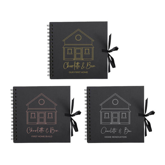 Personalised New Home Scrapbook | Custom House Renovation Journal | First Home Memory Keepsake Book | 20.3 x 20.3cm | 8 x 8 Inch