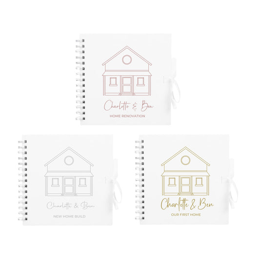 Personalised New Home Scrapbook | Custom House Renovation Journal | First Home Memory Keepsake Book | 20.3 x 20.3cm | 8 x 8 Inch