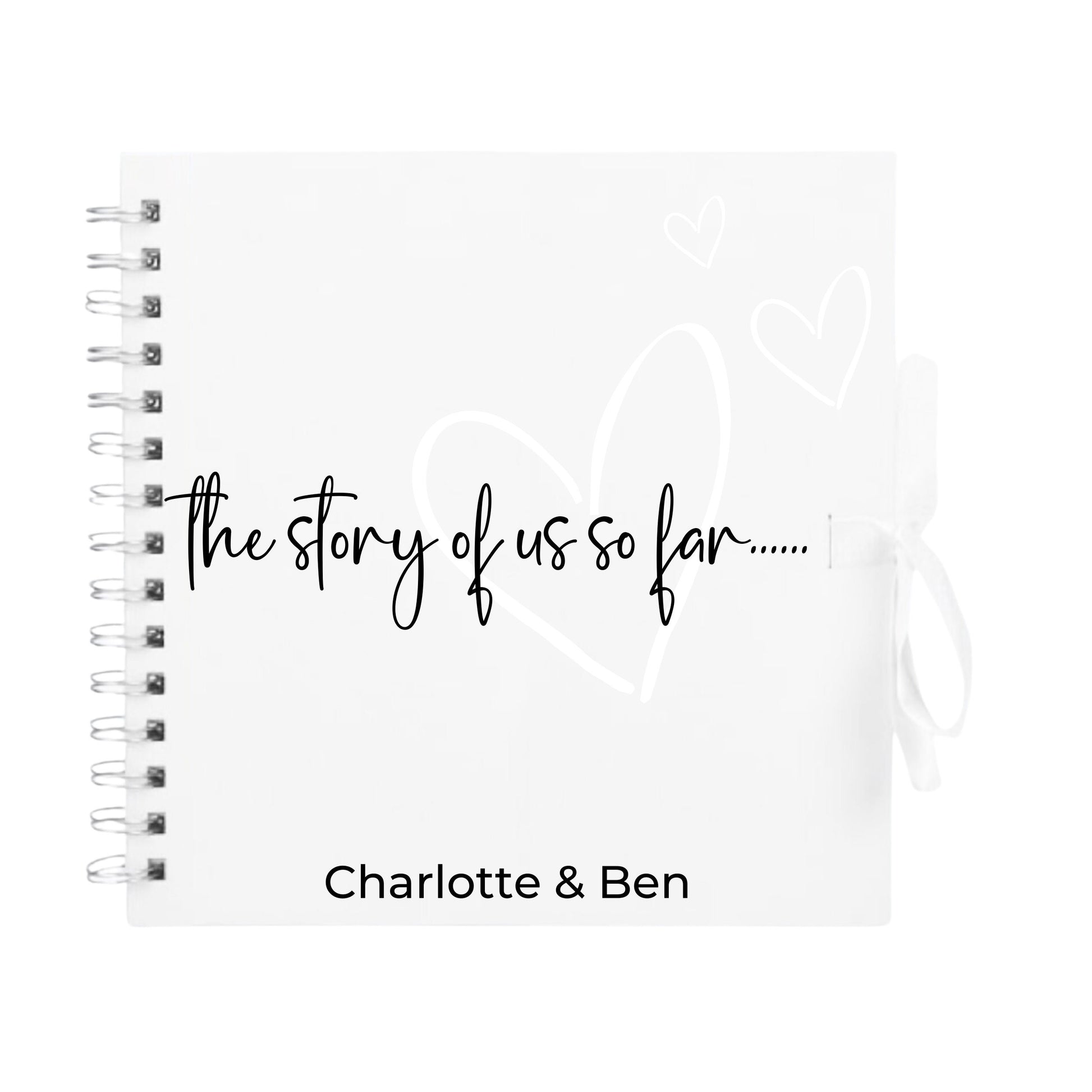 Personalised Love Scrapbook | The Story of Us Journal | Romantic Couple Gift | Engagement Keepsake Book | Heart Memory Album | 20.3 x 20.3cm