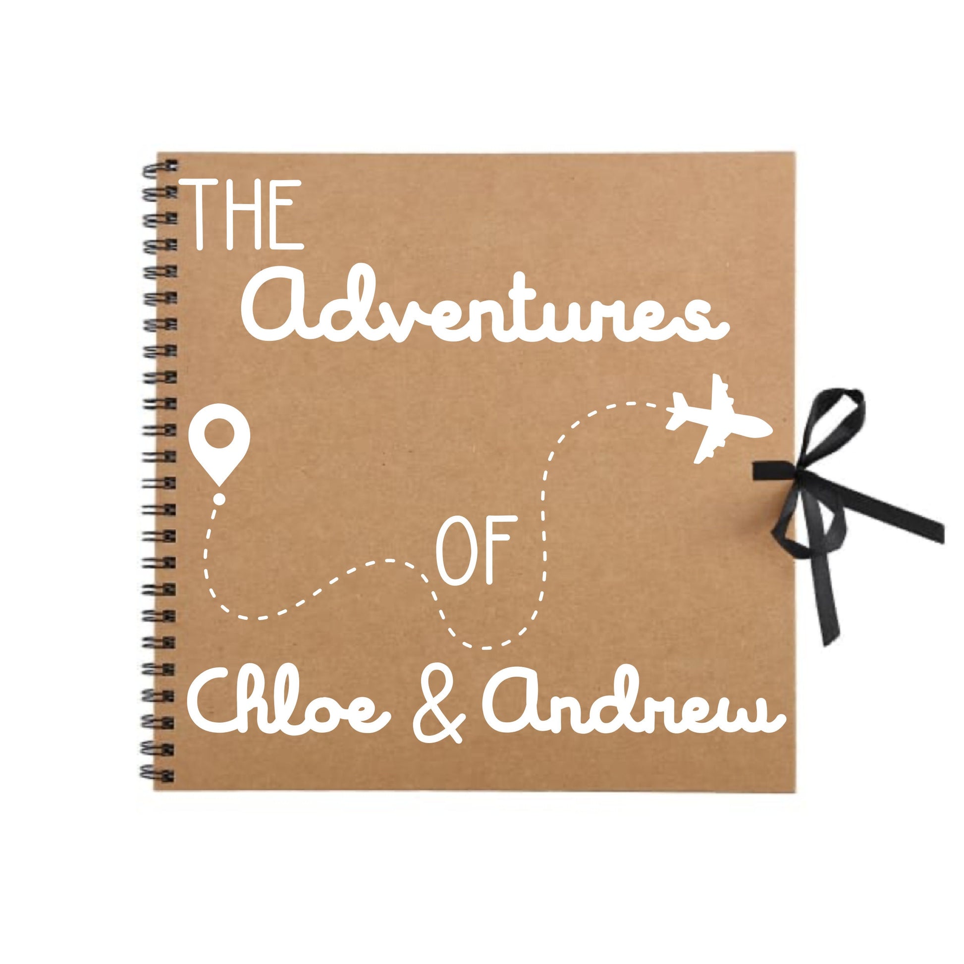 Personalised Travel Scrapbook | Custom Plane Adventure Journal | Holiday Photo Album Gift for Couples | 30.5 x 30.5cm | 12 x 12 Inch |
