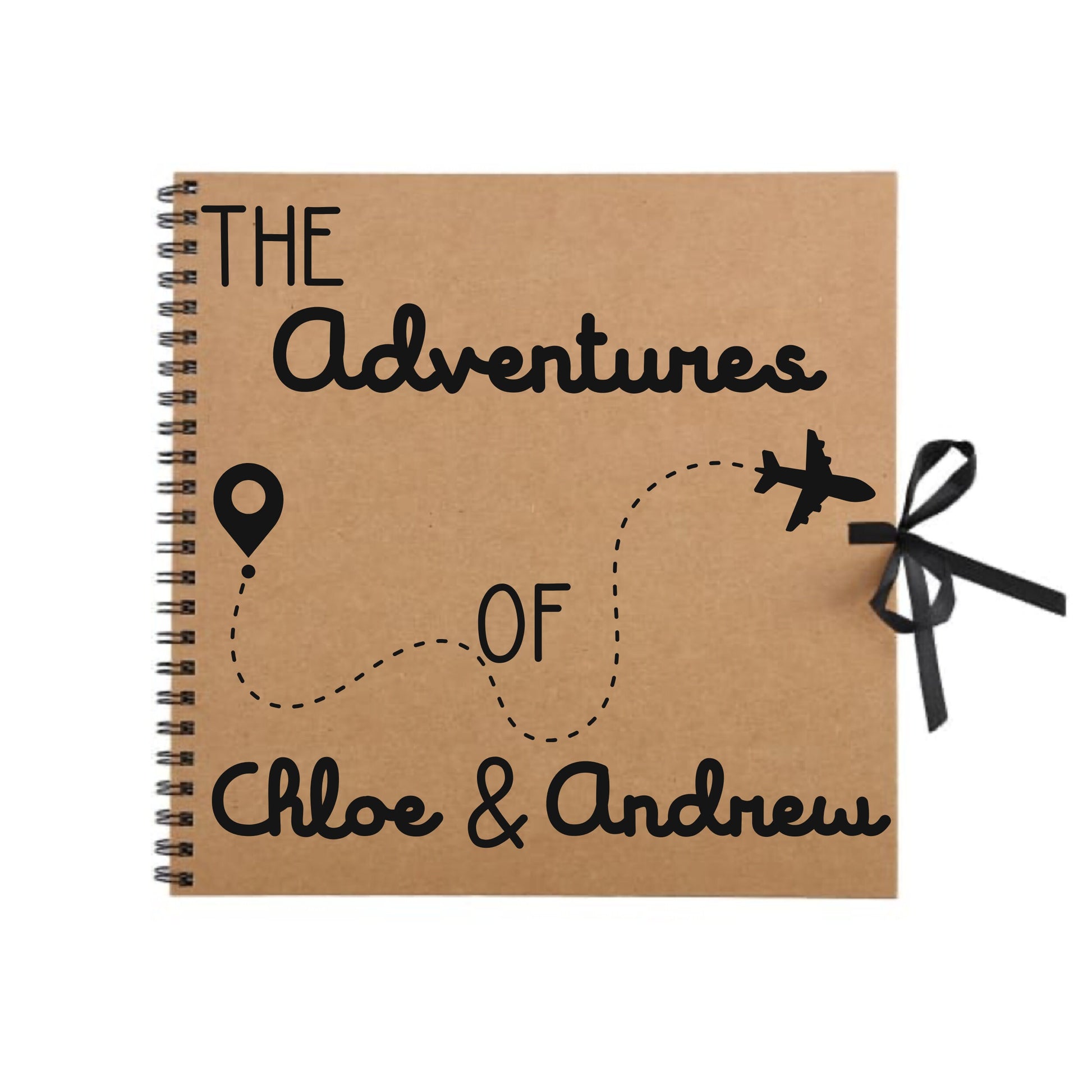 Personalised Travel Scrapbook | Custom Plane Adventure Journal | Holiday Photo Album Gift for Couples | 30.5 x 30.5cm | 12 x 12 Inch |