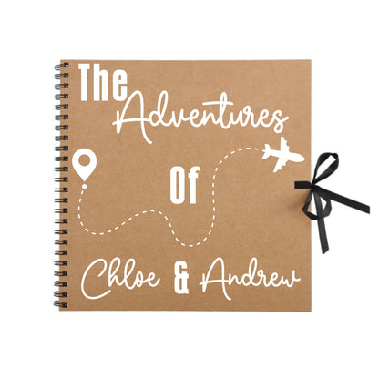Personalised Travel Scrapbook | Custom Plane Adventure Journal | Holiday Photo Album Gift for Couples | 30.5 x 30.5cm | 12 x 12 Inch |