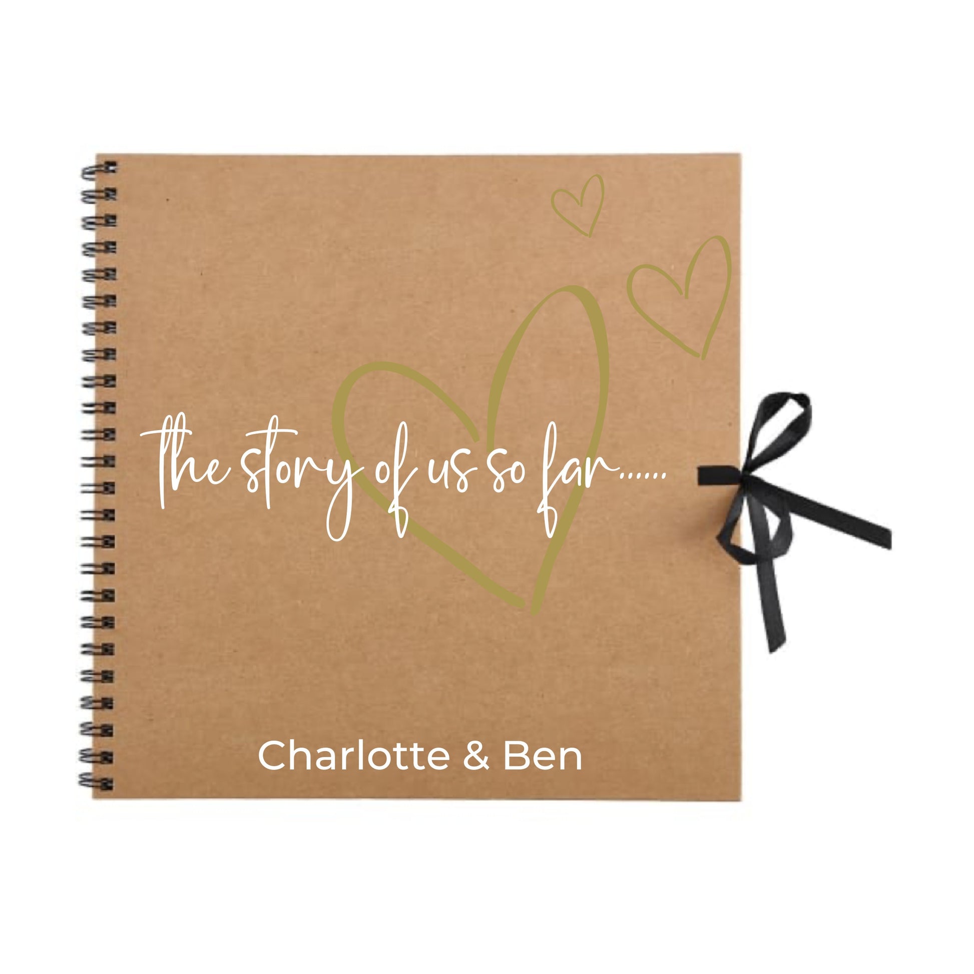 Personalised Love Scrapbook | The Story of Us Journal | Romantic Couple Gift | Engagement Keepsake Book | Heart Memory Album | 30.5 x 30.5cm