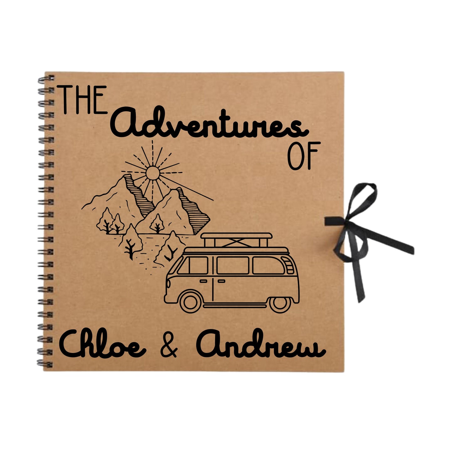 Personalised Travel Scrapbook | Custom Campervan Adventure Photo Album | Couples Memory Book Gift | 30.5 x 30.5cm | 12 x 12 Inch|