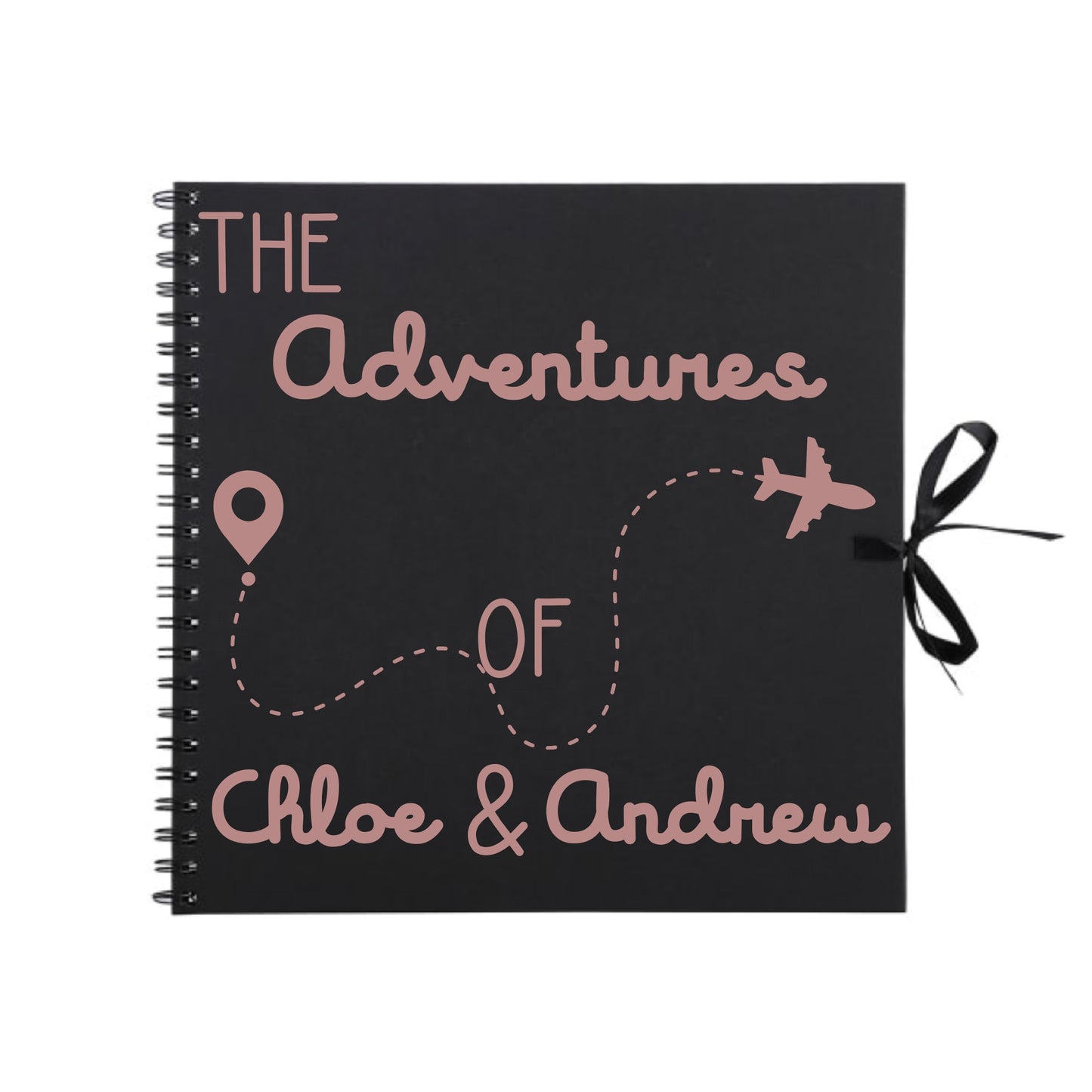 Personalised Travel Scrapbook | Custom Plane Adventure Journal | Holiday Photo Album Gift for Couples | 30.5 x 30.5cm | 12 x 12 Inch |