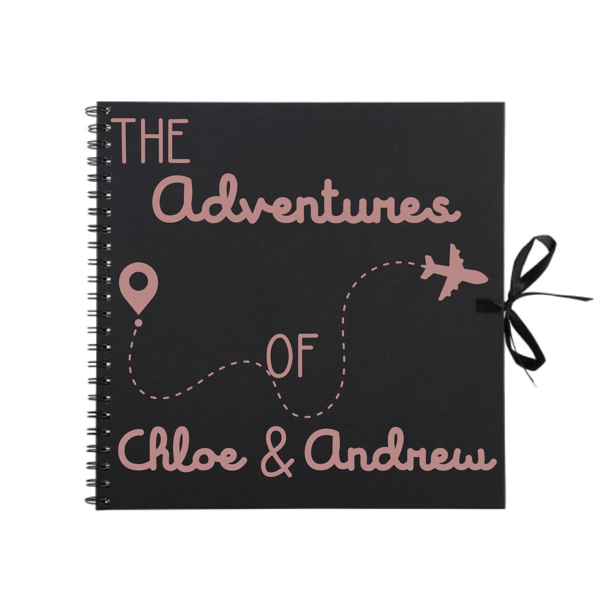 Personalised Travel Scrapbook | Custom Plane Adventure Journal | Holiday Photo Album Gift for Couples | 30.5 x 30.5cm | 12 x 12 Inch |