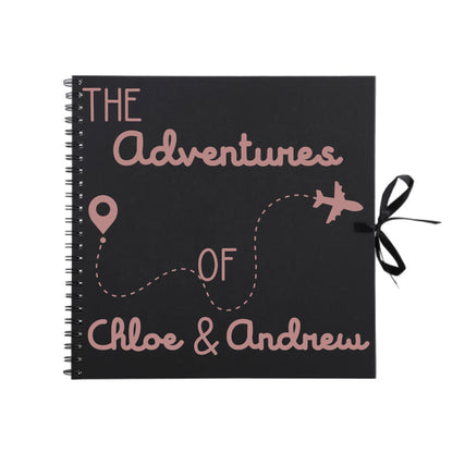 Personalised Travel Scrapbook | Custom Plane Adventure Journal | Holiday Photo Album Gift for Couples | 30.5 x 30.5cm | 12 x 12 Inch |