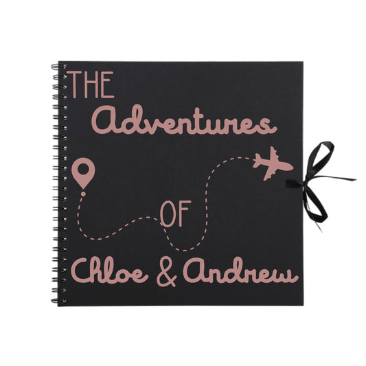 Personalised Travel Scrapbook | Custom Plane Adventure Journal | Holiday Photo Album Gift for Couples | 30.5 x 30.5cm | 12 x 12 Inch |
