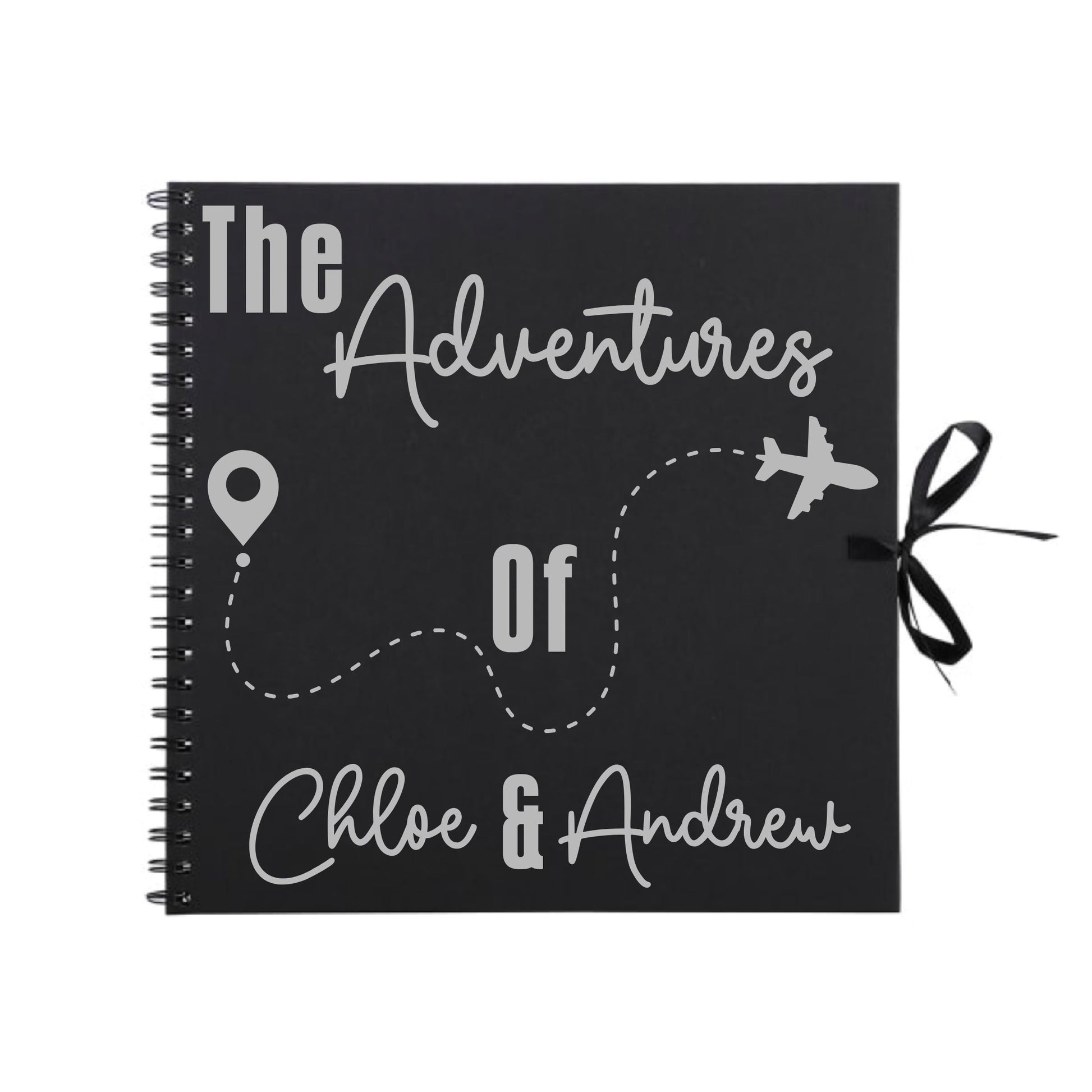 Personalised Travel Scrapbook | Custom Plane Adventure Journal | Holiday Photo Album Gift for Couples | 30.5 x 30.5cm | 12 x 12 Inch |