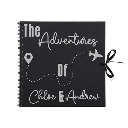Personalised Travel Scrapbook | Custom Plane Adventure Journal | Holiday Photo Album Gift for Couples | 30.5 x 30.5cm | 12 x 12 Inch |