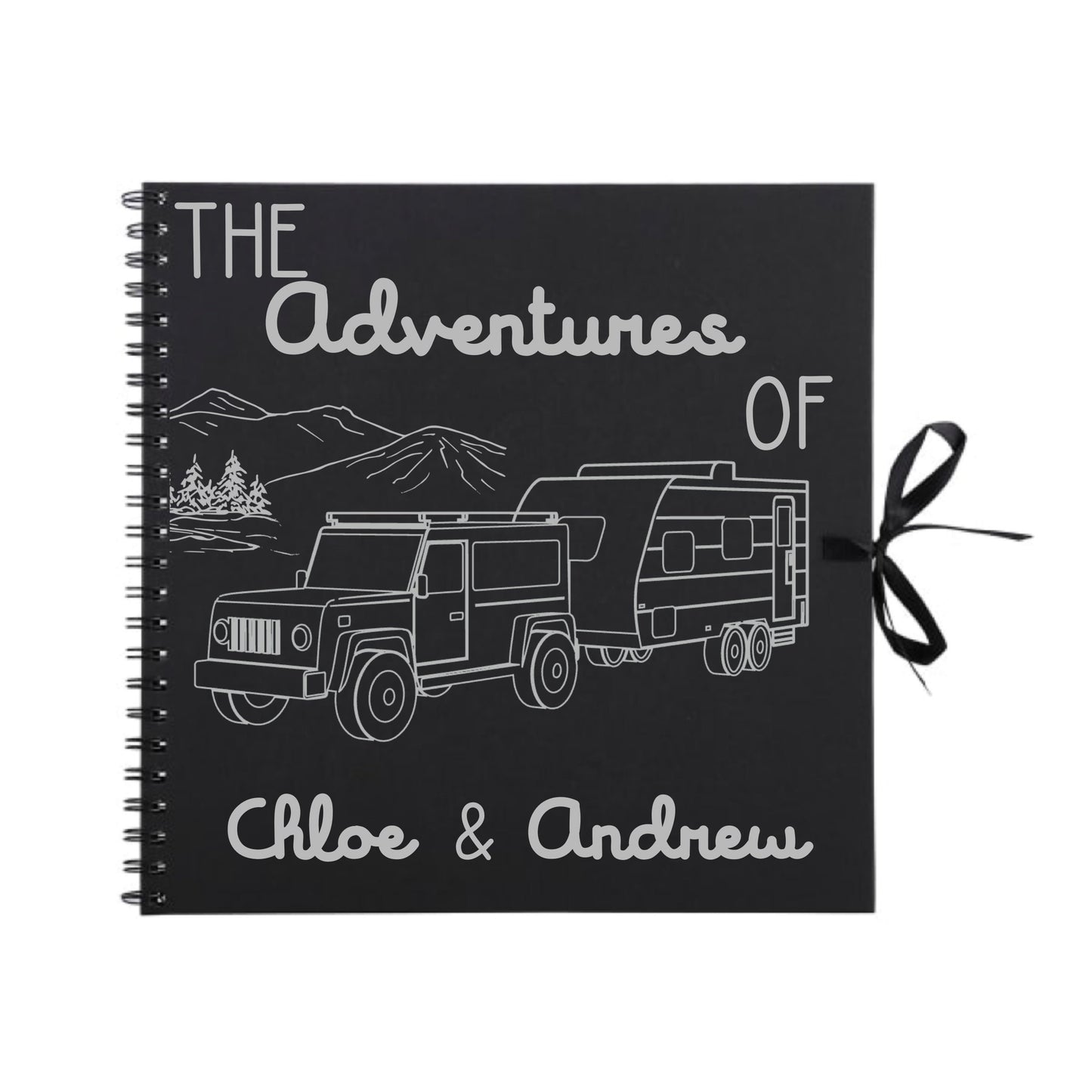 Personalised Caravan Travel Scrapbook | Custom Adventure Journal | Couples Road Trip Photo Album | 30.5 x 30.5cm | 12 x 12 Inch |