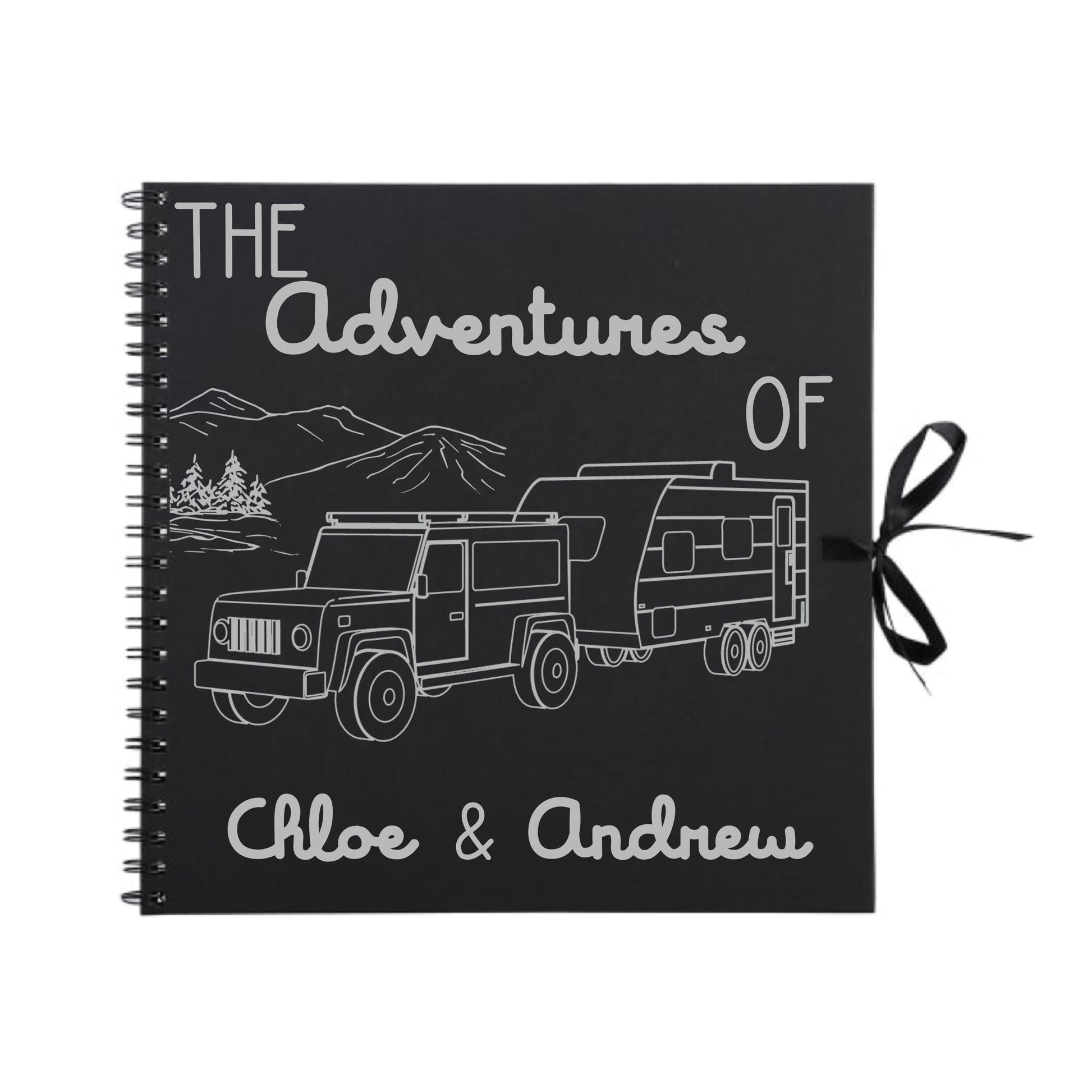 Personalised Caravan Travel Scrapbook | Custom Adventure Journal | Couples Road Trip Photo Album | 30.5 x 30.5cm | 12 x 12 Inch |