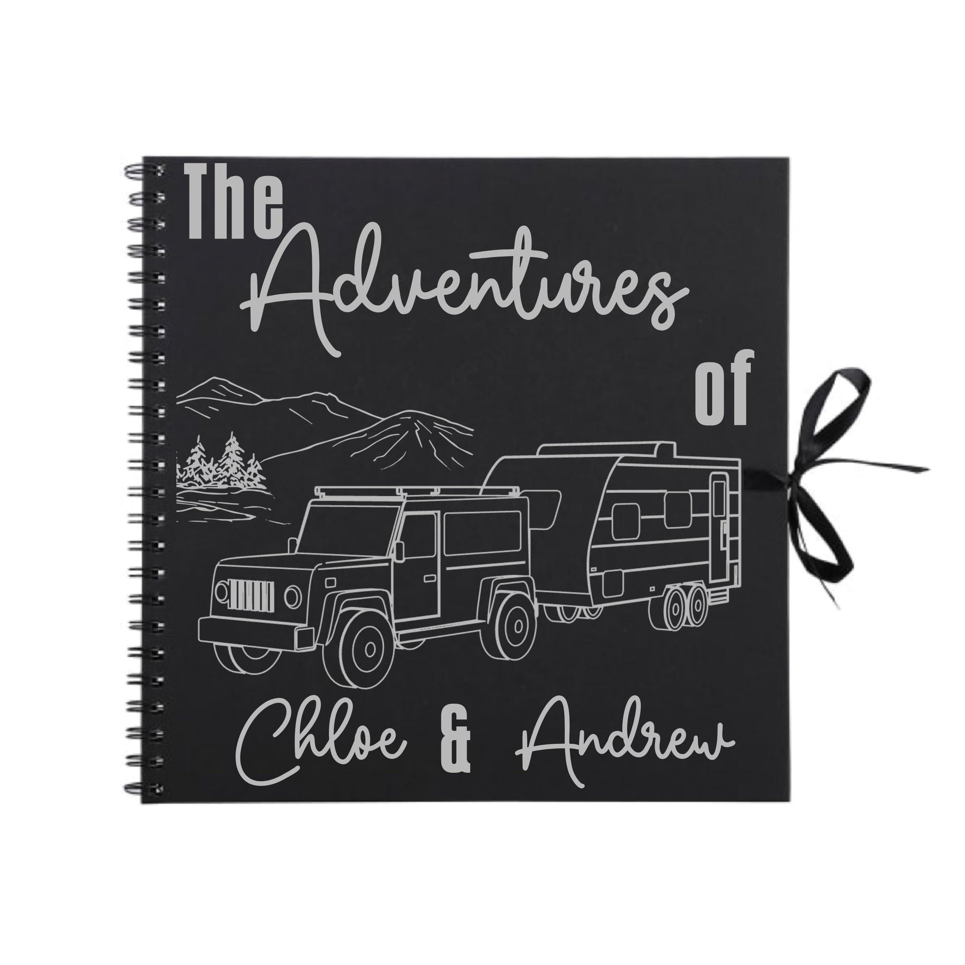 Personalised Caravan Travel Scrapbook | Custom Adventure Journal | Couples Road Trip Photo Album | 30.5 x 30.5cm | 12 x 12 Inch |