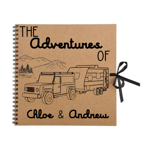 Personalised Caravan Travel Scrapbook | Custom Adventure Journal | Couples Road Trip Photo Album | 30.5 x 30.5cm | 12 x 12 Inch |