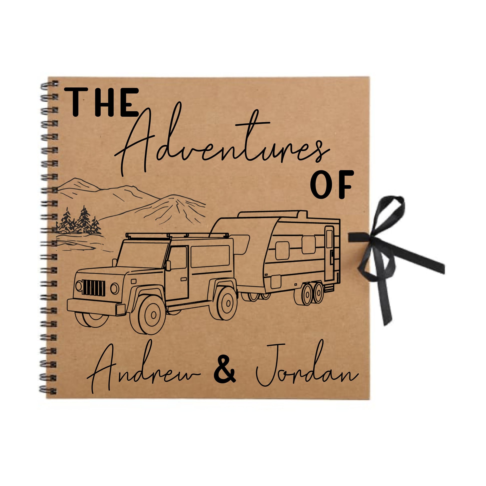 Personalised Caravan Travel Scrapbook | Custom Adventure Journal | Couples Road Trip Photo Album | 30.5 x 30.5cm | 12 x 12 Inch |