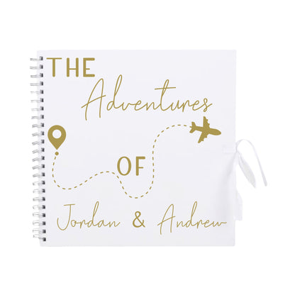 Personalised Travel Scrapbook | Custom Plane Adventure Journal | Holiday Photo Album Gift for Couples | 30.5 x 30.5cm | 12 x 12 Inch |