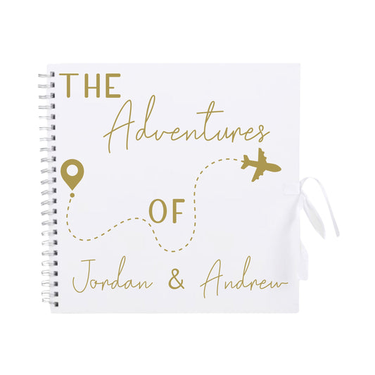 Personalised Travel Scrapbook | Custom Plane Adventure Journal | Holiday Photo Album Gift for Couples | 30.5 x 30.5cm | 12 x 12 Inch |