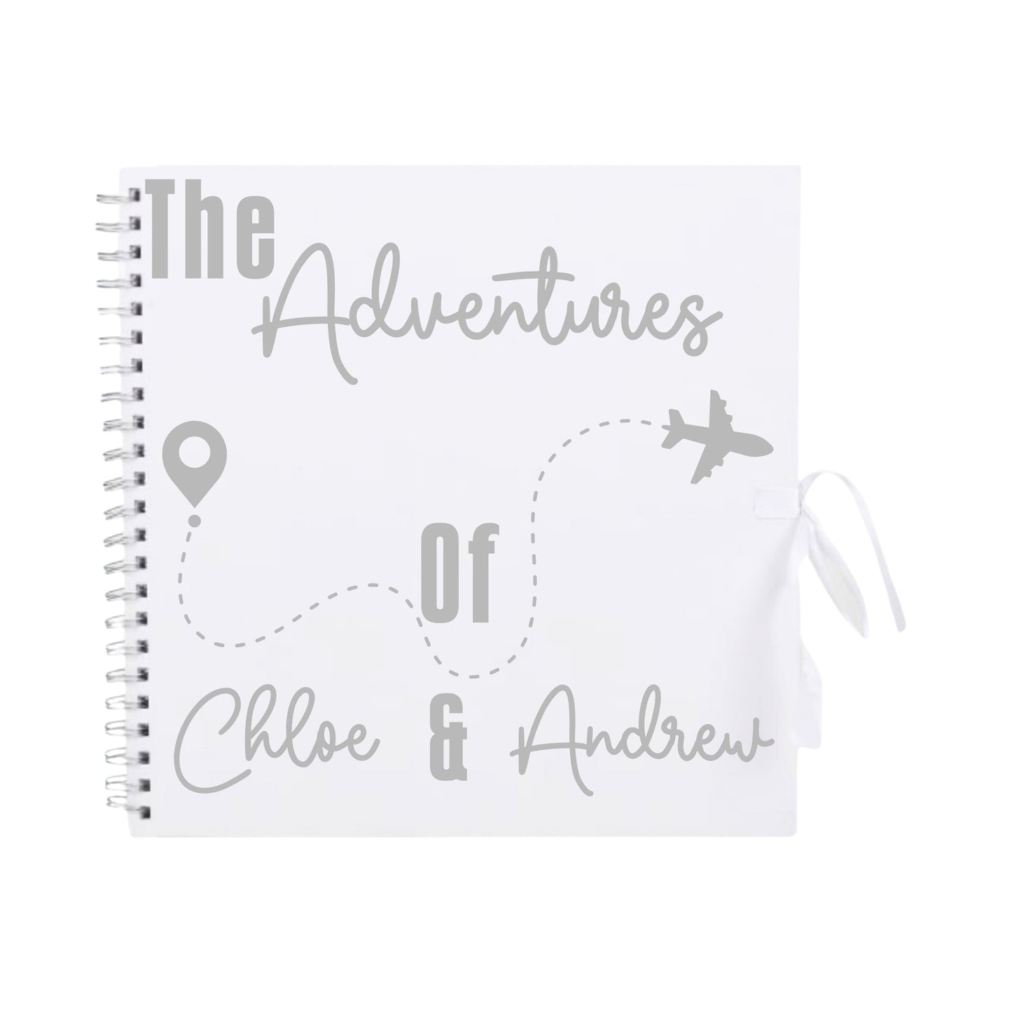 Personalised Travel Scrapbook | Custom Plane Adventure Journal | Holiday Photo Album Gift for Couples | 30.5 x 30.5cm | 12 x 12 Inch |