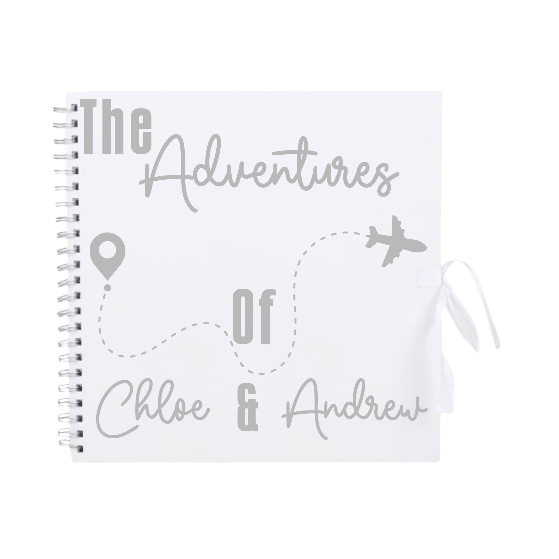 Personalised Travel Scrapbook | Custom Plane Adventure Journal | Holiday Photo Album Gift for Couples | 30.5 x 30.5cm | 12 x 12 Inch |