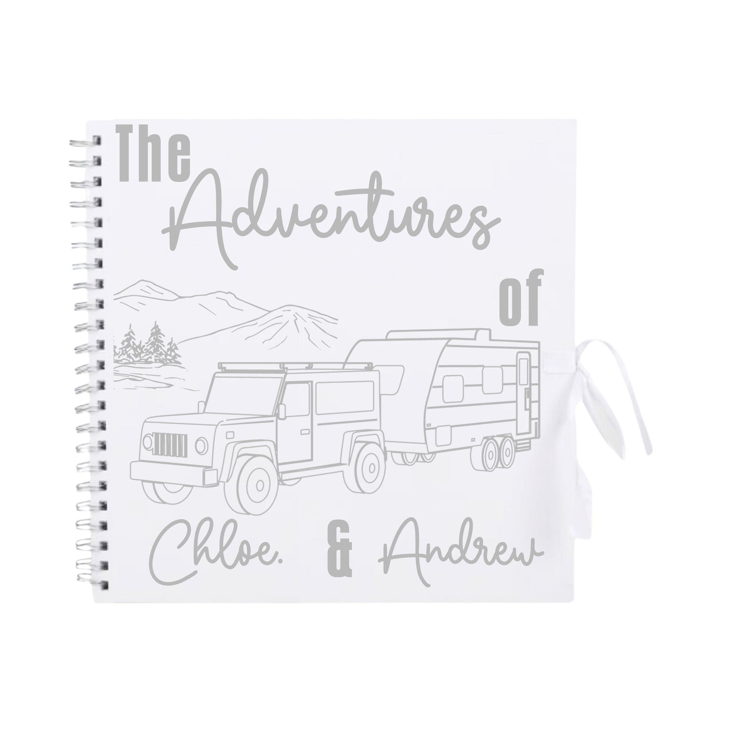 Personalised Caravan Travel Scrapbook | Custom Adventure Journal | Couples Road Trip Photo Album | 30.5 x 30.5cm | 12 x 12 Inch |