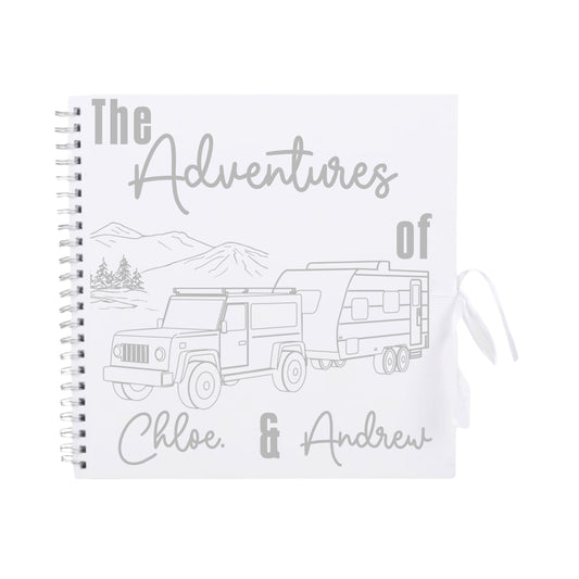 Personalised Caravan Travel Scrapbook | Custom Adventure Journal | Couples Road Trip Photo Album | 30.5 x 30.5cm | 12 x 12 Inch |