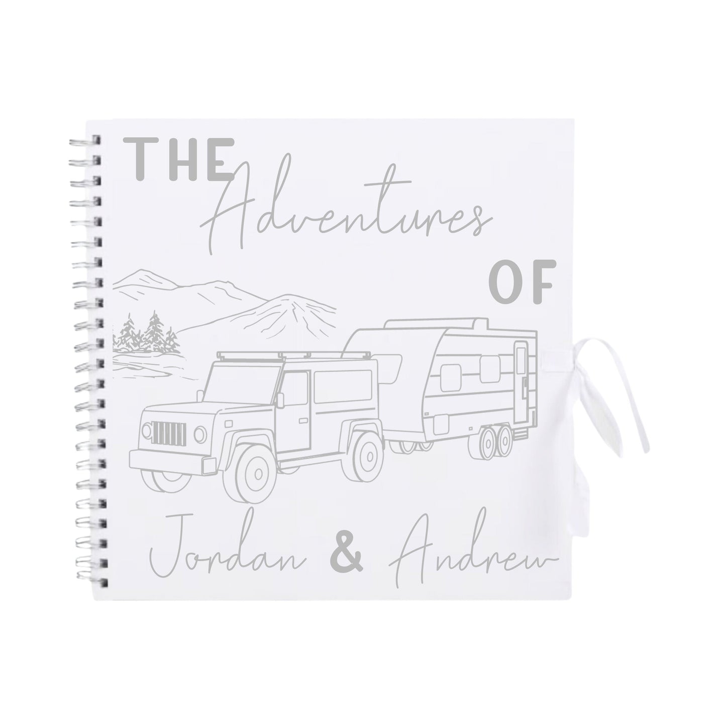 Personalised Caravan Travel Scrapbook | Custom Adventure Journal | Couples Road Trip Photo Album | 30.5 x 30.5cm | 12 x 12 Inch |