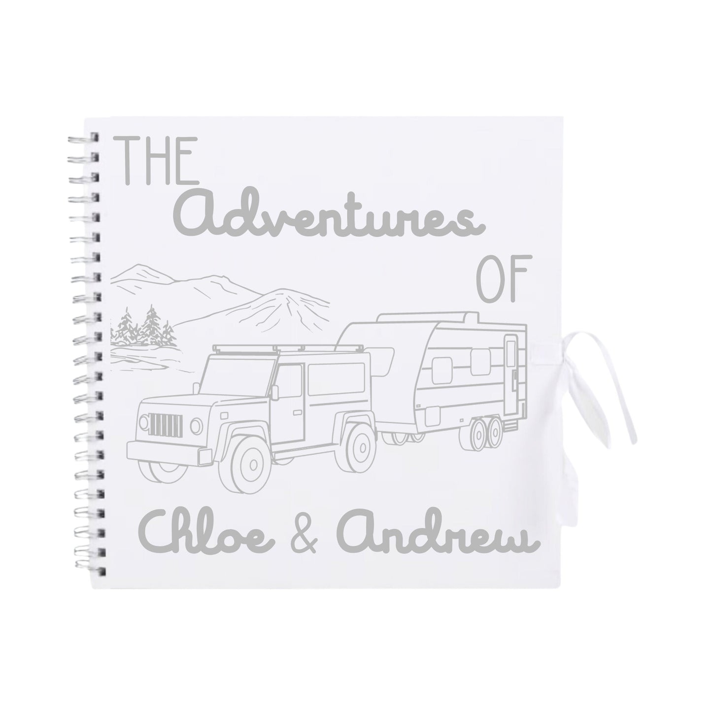 Personalised Caravan Travel Scrapbook | Custom Adventure Journal | Couples Road Trip Photo Album | 30.5 x 30.5cm | 12 x 12 Inch |