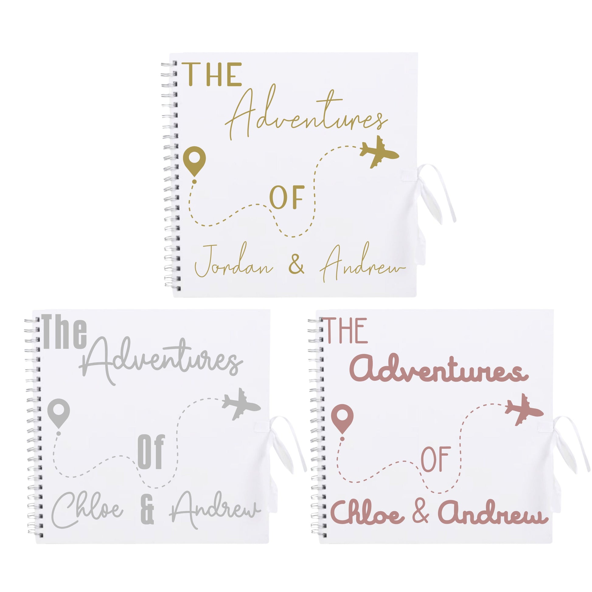 Personalised Travel Scrapbook | Custom Plane Adventure Journal | Holiday Photo Album Gift for Couples | 30.5 x 30.5cm | 12 x 12 Inch |