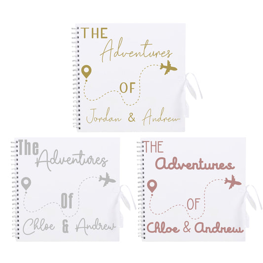 Personalised Travel Scrapbook | Custom Plane Adventure Journal | Holiday Photo Album Gift for Couples | 30.5 x 30.5cm | 12 x 12 Inch |