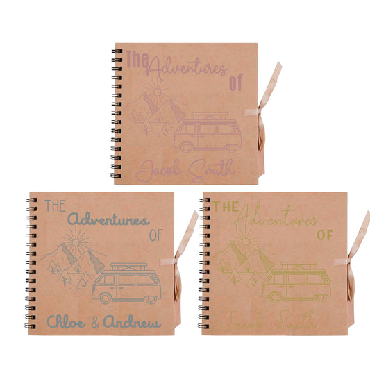Personalised Travel Scrapbook | Custom Campervan Adventure Photo Album | Couples Memory Book Gift | 20.3 x 20.3cm | 8 x 8 Inch