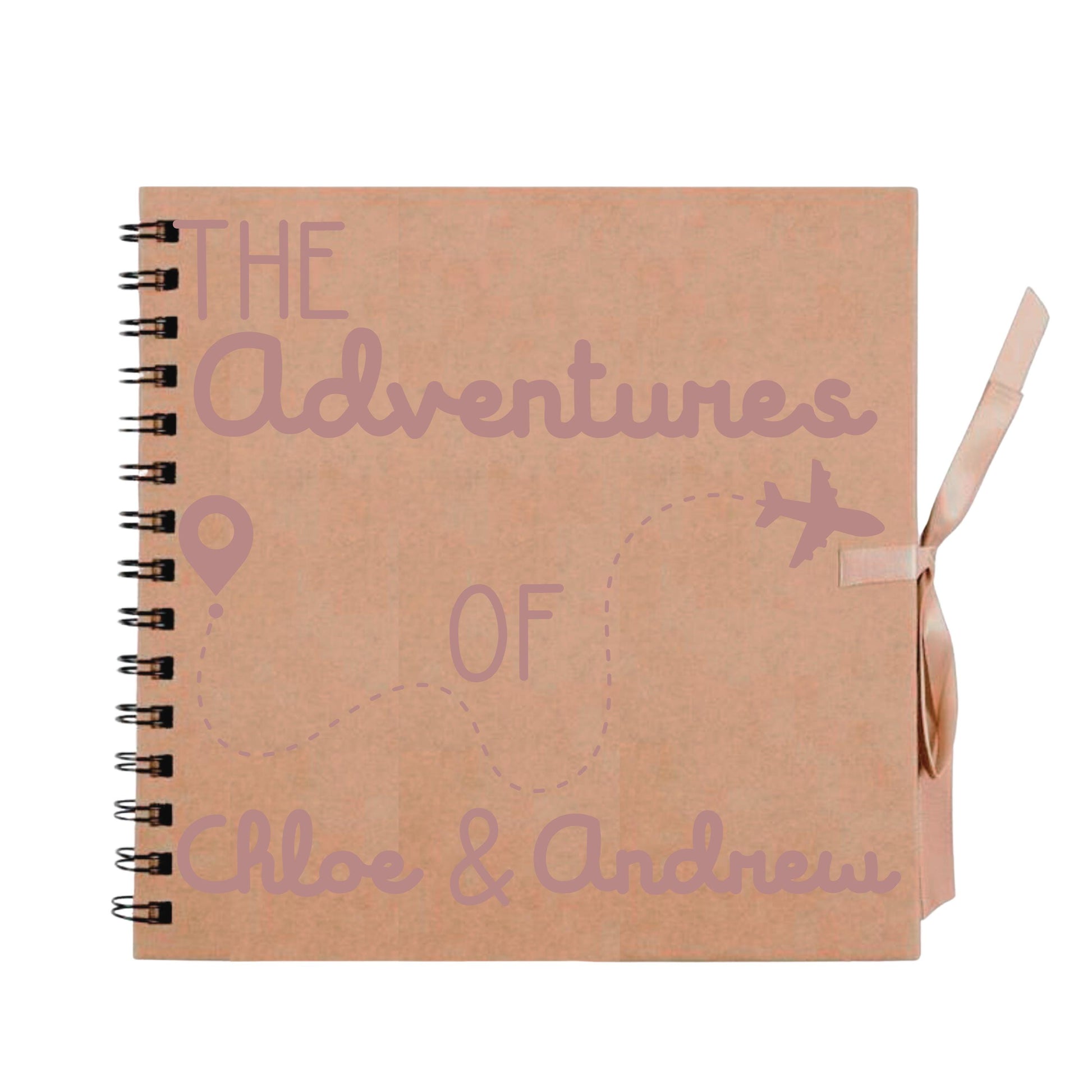 Personalised Travel Scrapbook | Custom Plane Adventure Journal | Holiday Photo Album Gift for Couples | 20.3 x 20.3cm | 8 x 8 Inch |