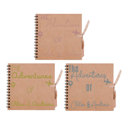 Personalised Travel Scrapbook | Custom Plane Adventure Journal | Holiday Photo Album Gift for Couples | 20.3 x 20.3cm | 8 x 8 Inch |