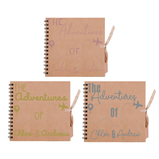 Personalised Travel Scrapbook | Custom Plane Adventure Journal | Holiday Photo Album Gift for Couples | 20.3 x 20.3cm | 8 x 8 Inch |