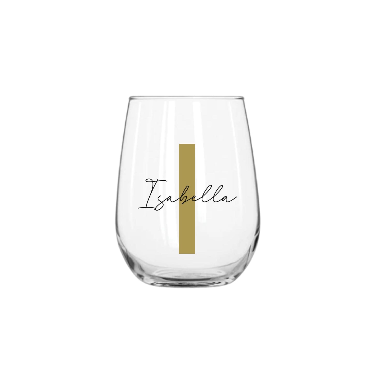 Personalised Name and Large Initial 475ml Stemless Wine Glass | Personalised Name and Age Wine Glass | Birthday Milestone | Wedding Gift